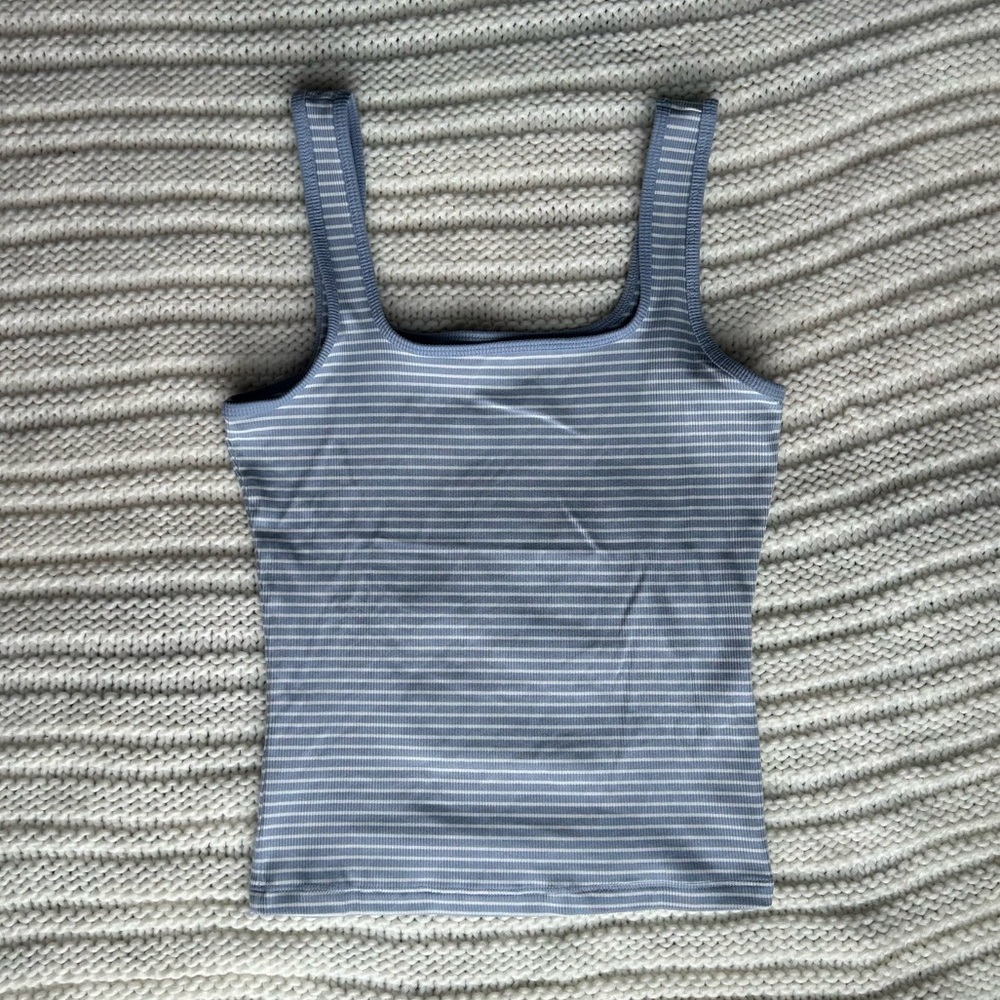 Hollister, Blue & White Striped Tank, Size XS